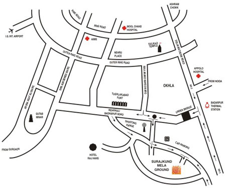 Location Map of Surajkund Crafts Fair