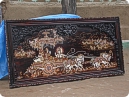 Wooden painting displaying Mahabharta scene