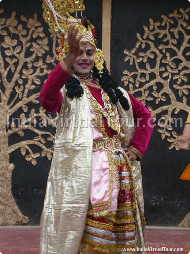 An artist from Uttar Pradesh posing as Lord Krishna