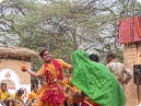 Artists from Uttar Pradesh playing holi with flowers