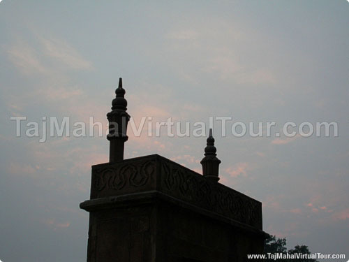 View of a gate situated at Akbar Tomb on sunset