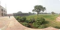 Left side view of Southern Gate and Garden around the Akbar Tomb