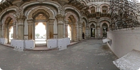 Inner view of Radha Swami Samadhi with beautiful stone carving and stone inlay work