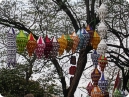 Embroidered cloth hangings
