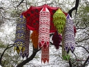 Bunch of embroidered hangings