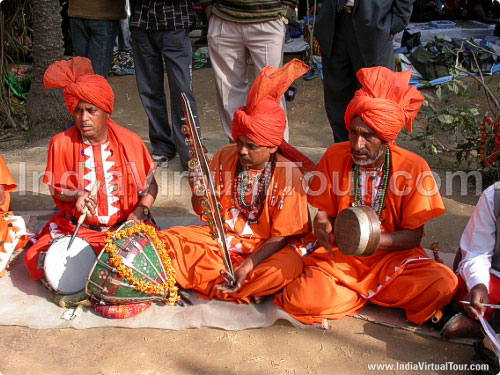 Artists playing musical instruments