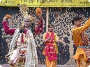 Playing holi, an Indian festival with flowers