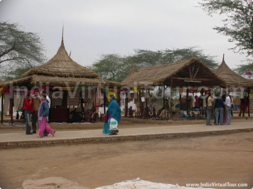Stalls in fair giving rural look