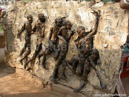 3 D painting made from newspaper