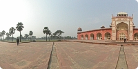 View of multi-storied Akbar Tomb
