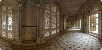 Inner view of Radha Swami Samadhi with beautiful stone carving and stone inlay work