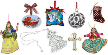 Collection of Christmas Decoratives ... Hanging Dolls Santa Claus