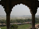 View of Taj Mahal from Octagonal Tower in Agra Fort