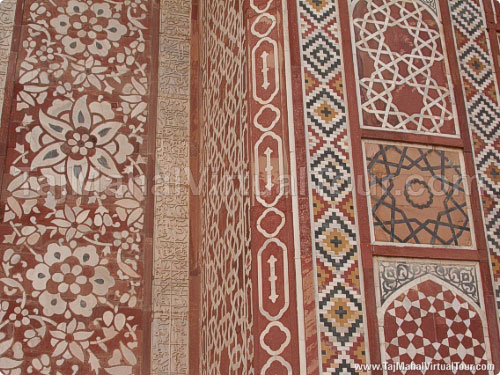 Beautiful Stone Inlay work on Red Sandstone on Southern Gate