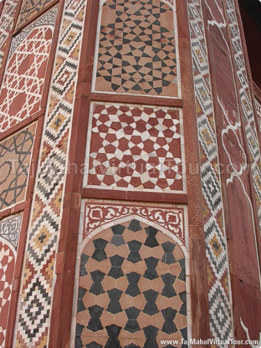 Beautiful Stone Inlay work on Red Sandstone on Southern Gate