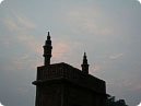 View of a gate situated at Akbar Tomb on sunset
