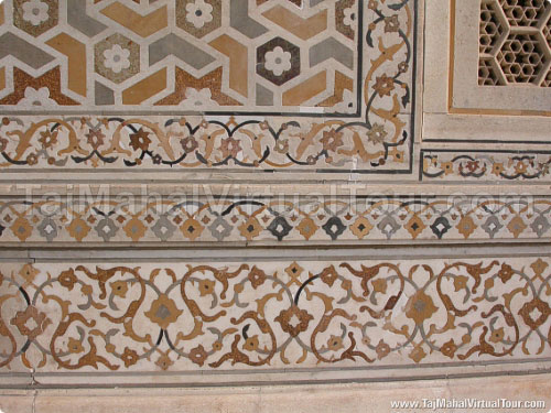 Beautiful stone inlay in Itmad-Ud-Daulah Tomb