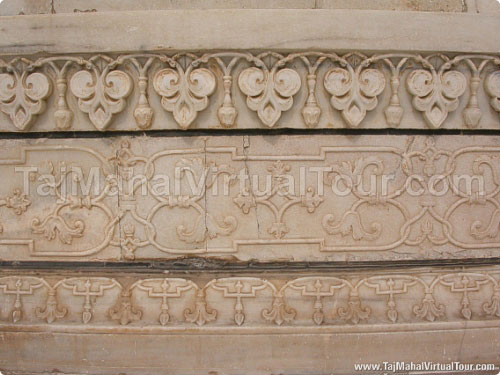 Stone carving on Taj Mahal