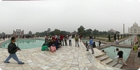 View of Taj Mahal and Gateway from centrally situated raised platform