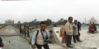 View of Taj Mahal and Gateway from centrally situated raised platform