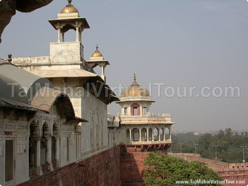 View of Octagonal Tower and Golden Pavilions from outside